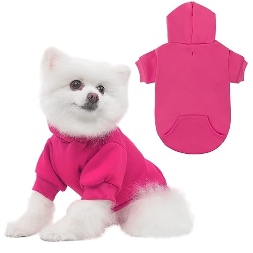 Dog Hoodie for Large Medium Small Dogs (Deep Pink / Small/Medium)
