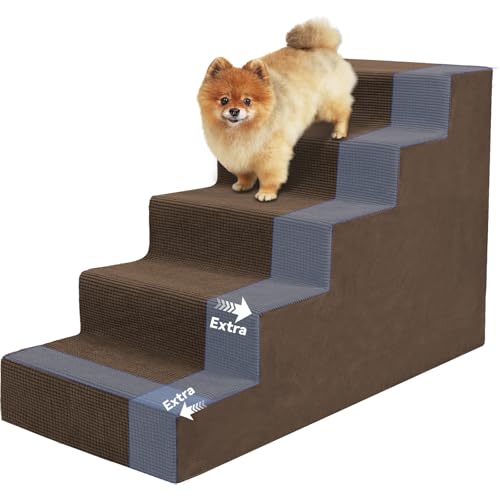 Dog Stairs for Small Dog and Cats (brown / 16.5" x 34" x 23")