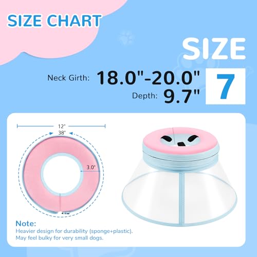 Sponge Core Dog Cone (Pink / Size 7(Neck: 18.0"- 20.0"))
