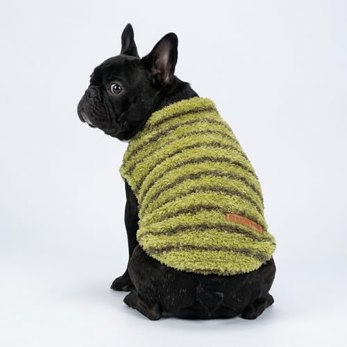 2 Pack Striped Fleece Dog Sweater (XX-Large / Sky Blue-Olive Green)