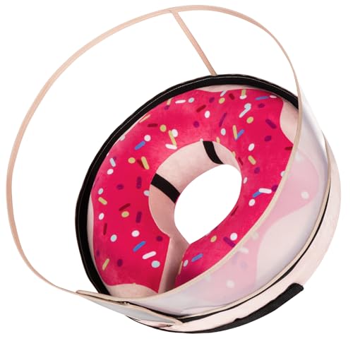 Inflatable Dog Cone Collar with Detachable Enhanced Anti (Pink / L（neck 14"-18"）)