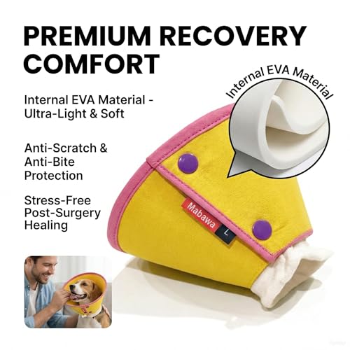 Soft Dog Cone Collar for Dogs & Cats (Yellow / XS)