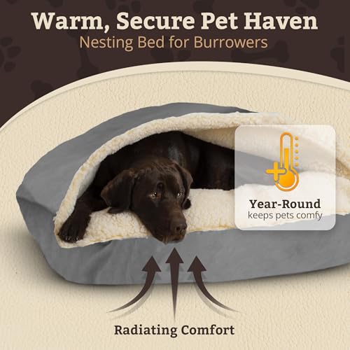 Rectangle Cozy Cave Dog Bed (Heather Gray / Medium)
