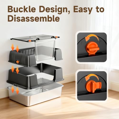 Stainless Steel Litter Box with Lid