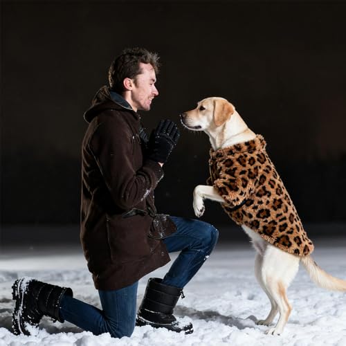 Leopard Print Dog Sweater (Coffee Brown / X-Small)