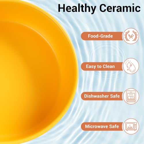 Elevated Dog Bowls (Yellow / 7.6 Cups | 2 Pack | For Large Dogs)