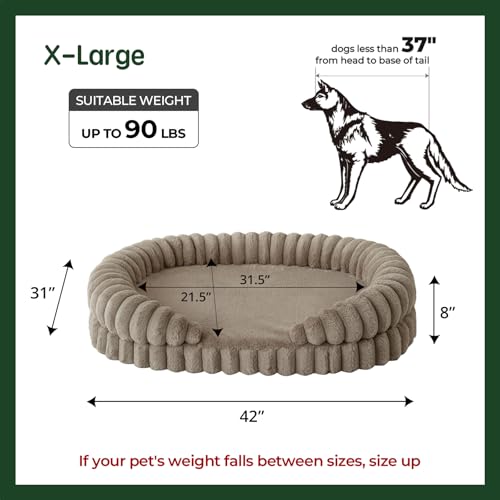 Calming Dog Bed for Extra Large Dogs (Oatmeal / XL)