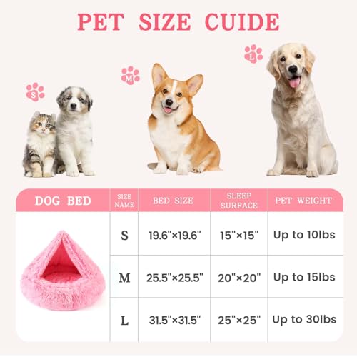 Calming Donut Dog Bed (Gradient Pink / Medium 25.5''x25.5''x9'')