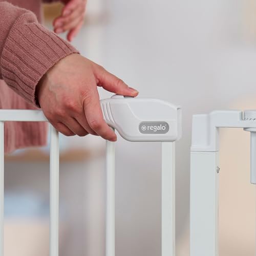 Safety 28" 76" Super Wide Configurable Baby Gate (28-76"W x 30"H / White)
