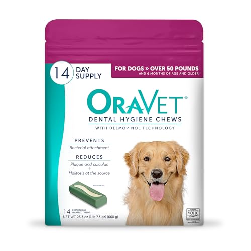 Dental Hygiene Chews for Large Dogs Over 50Lbs 14Count (14 Count (Pack of 1))