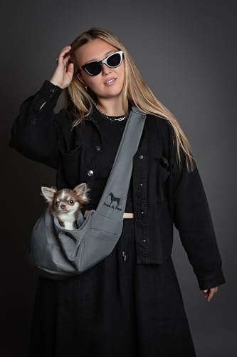 Dog Sling Carrier for Small Dogs 3 (Grey / 15.0"L x 6.0"W x 5.5"H)
