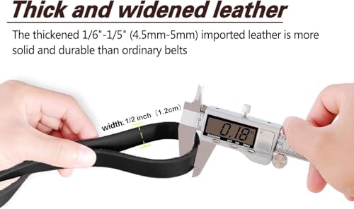 Leather Dog Leash 4ft x 1 (4ft x 1/2 inch / Black)
