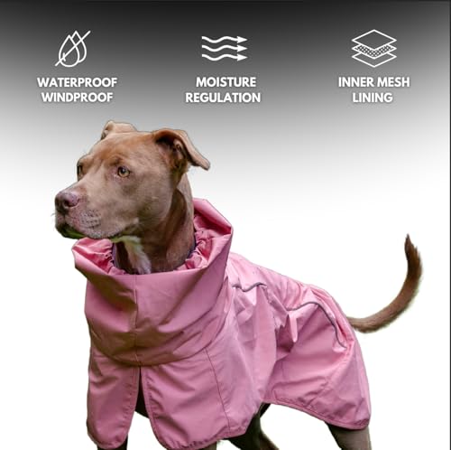 Dog Raincoat Waterproof Rain Jacket w (Sea Pink / XX-Large)