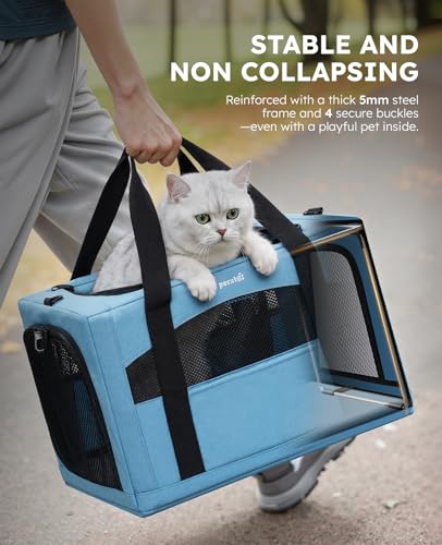 Cat Carrier Stable (Light Blue / 16.9"L x 11.0"W x 11.0"H)
