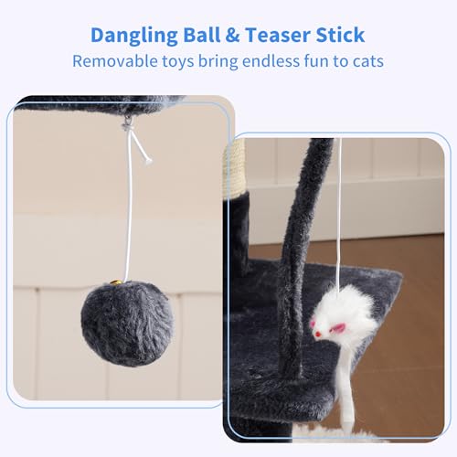 Cat Tree with Toy (43.3 inch / Smoky Gray)