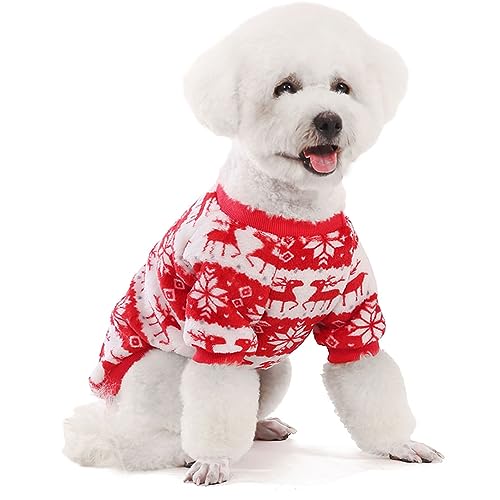 Christmas Dog Sweater (Red,Blue / Small)