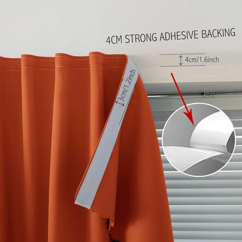 Thermal Blackout Curtains with Self (71"W x 59"L (Pack of 1) / Orange)