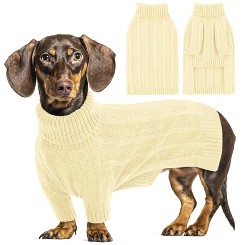 Small Dog Sweaters for Small Dogs Girl Boy (Small / Light Apricot)