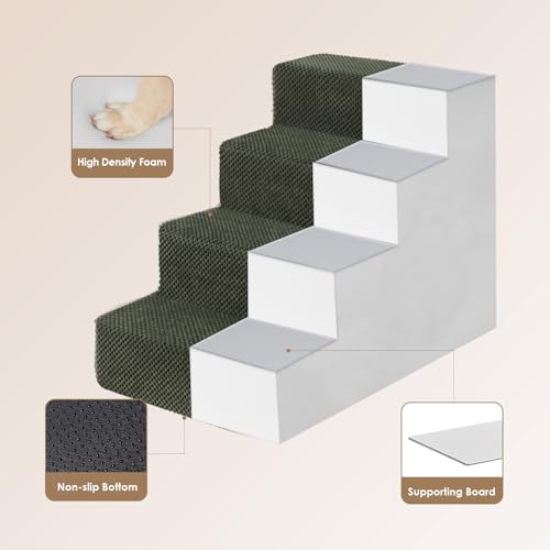 Dog Stairs for Bed 18" H (Military Green / Standard 15" x 24" x 18")