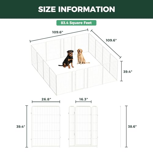 Homeplus Indoor Dog Playpen (White / 40"H)