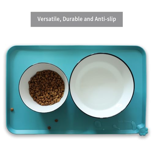 Silicone Pet Food Mats Tray (19" x 12" / Glacier)