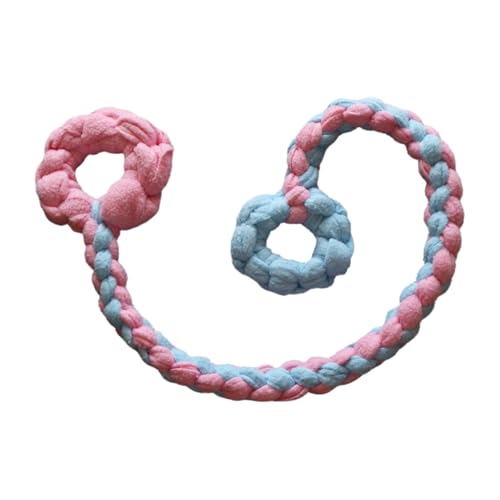 Braided Fleece Dog Tug Toy (Pink/Blue-Donut)