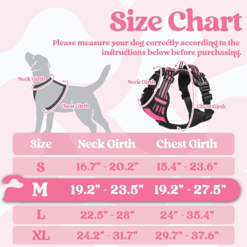 Dog Harness Medium Sized (Medium / Rose Pink)