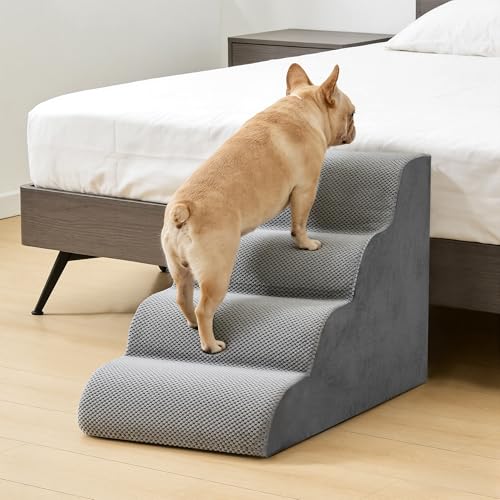 Dog Stairs for Small Dogs and Cats (Grey / Round-19.69"H)