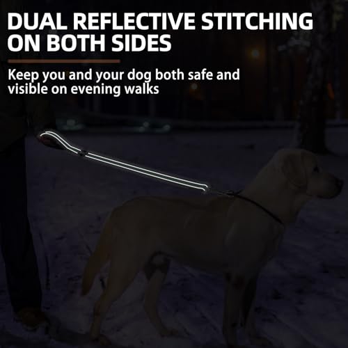 Reflective Short Dog Leashes 3 Pack for Walking and Training (Green / 1FT+1.5FT+2.5FT)