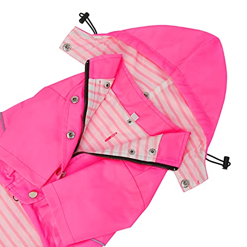 Premium 2 Layer Zip Dog Raincoat Poncho w (XXX-Large / Pink)