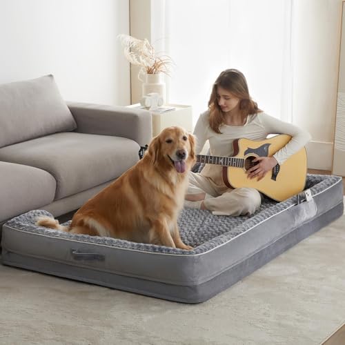 Orthopedic Washable Human Dog Bed for Adult & Dog Cozy Sleep (61.0"l X 43.0"w X 7.0"th / Grey)