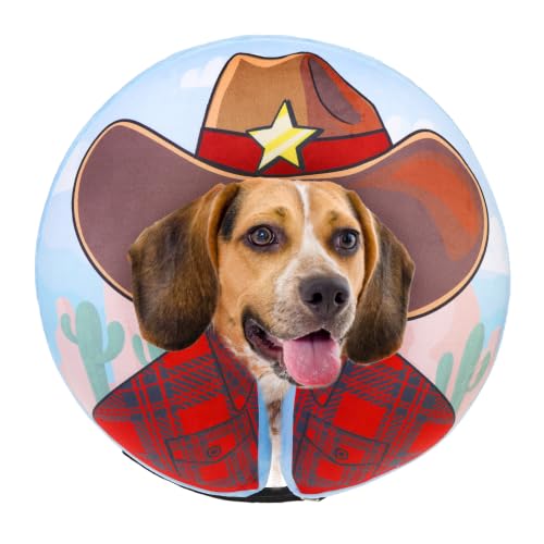Dog Cone Alternative After Surgery Donut Collar (Brown Cowboy / M(Neck 13"-16"))