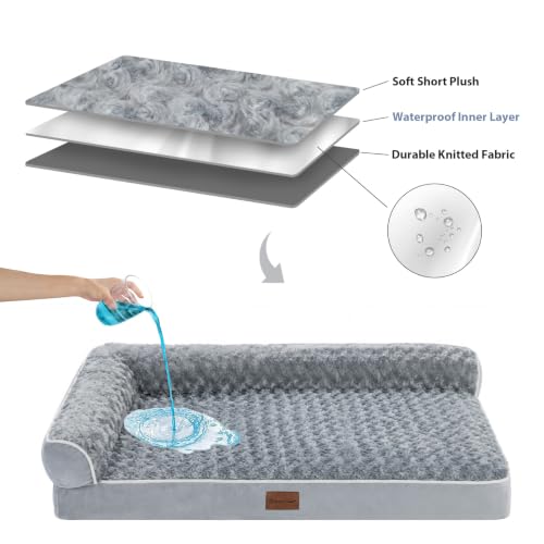 Orthopedic Washable Dog Bed (Gray / 35.0"l x 22.0"w x 6.5"th)