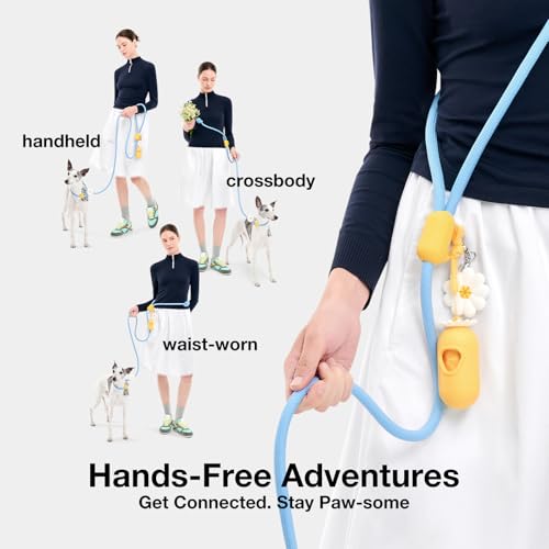 Hands Free Dog Leash (Daisy Blue)
