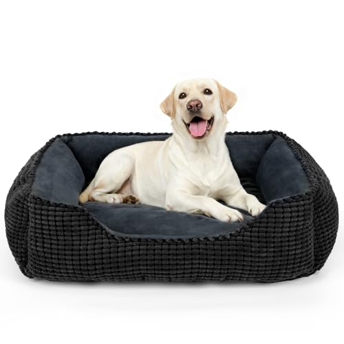 X Large Dog Bed for Large (Black / XL(35’’x 25’’x 9’'))