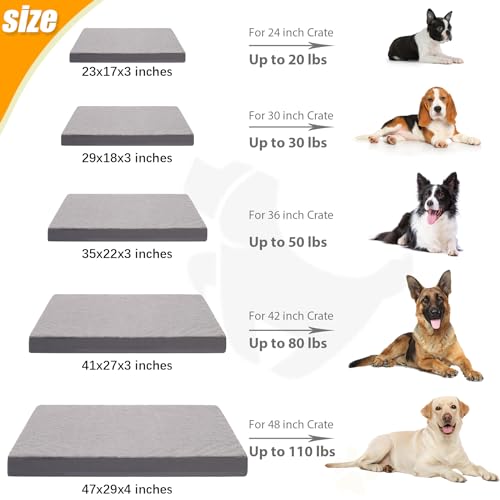 Orthopedic Dog Bed for Medium Dogs with Waterproof (Dark Grey / 29.0"L x 18.0"W x 3.0"Th)