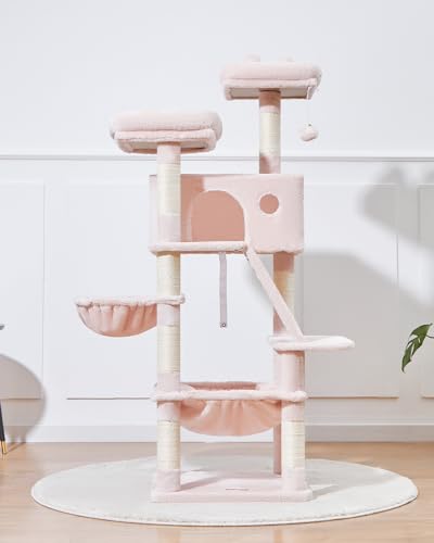 Sturdy Cat Tree (Jelly Pink / 57.5 Inches)