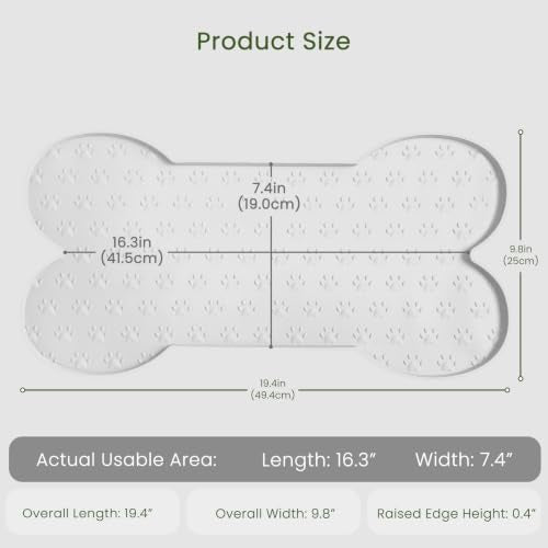 Dog Food Mat Anti (19.4" x 9.8"-2PCS / White)