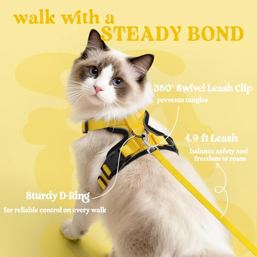 Cat Harness and Leash Set (Xxs / Yellow)