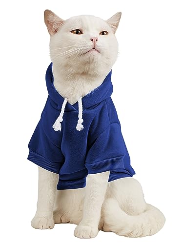 Basic Dog Hoodie Sweatshirt Puppy Sweater Warm Cat Costumes Pet Clothes for Chihuahua Puppy Kitten Small Medium Dogs Royal Blue Medium (Medium / Royal Blue)