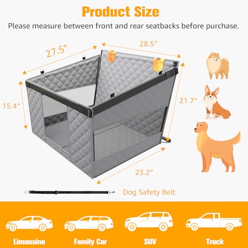 Large Dog Car Seat (Gray / Large)