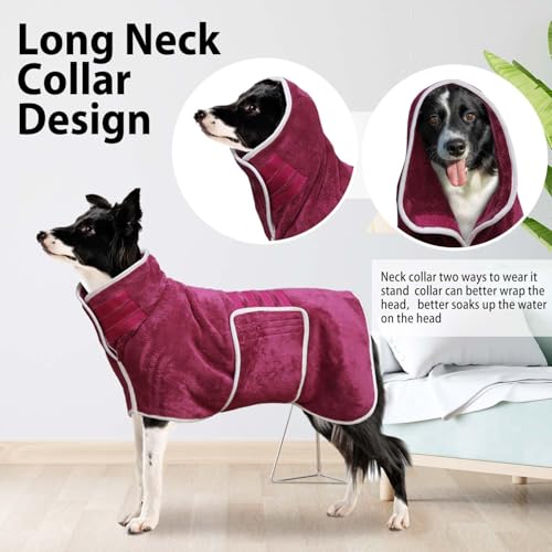 Dog Bathrobe Towel Drying Coat (Blue / Small)