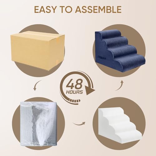 2 Step Pet Stairs for High Beds & Sofas (Blue / 2-step 11.8"H)