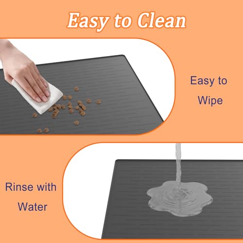 31.8"x23.8" Extra Large Pet Food Mat (Lake Blue / 31.8"L x 23.8"W)