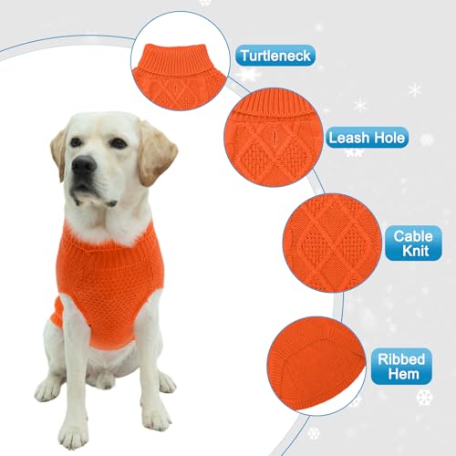 Turtleneck Dog Sweater (Medium/Large / Orange)