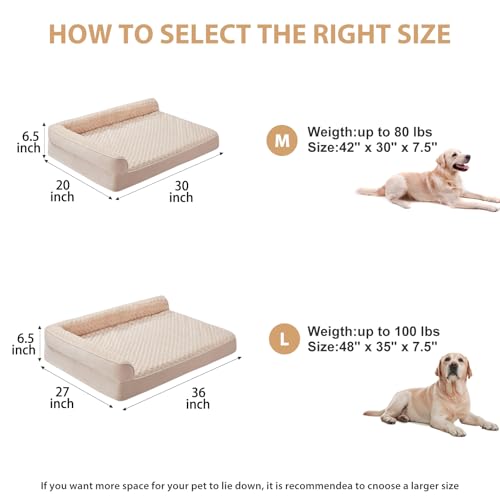 Orthopedic Washable Dog Bed (Beige / 48.0"l x 35.0"w x 7.5"th)