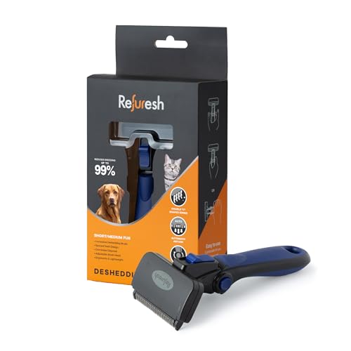 Deshedding Dog Brush for Short (blue / Medium)