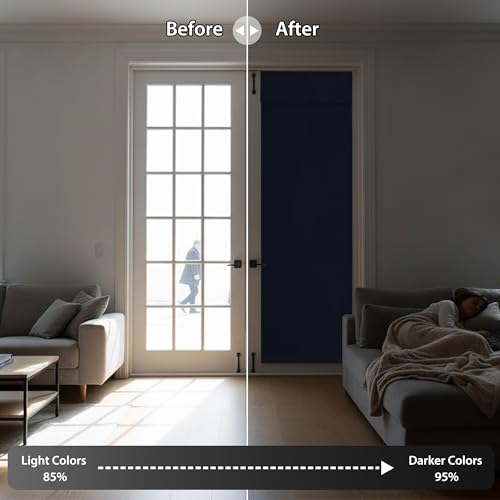 Blackout French Door Curtain (Navy / 26"W x 69"L (Pack of 1))