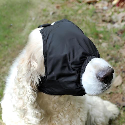 Dog Calming Cap Eye Mask Nylon Shading Pet Anxiety Mask Muzzle for Grooming Anti Car Sickness (Black / M)
