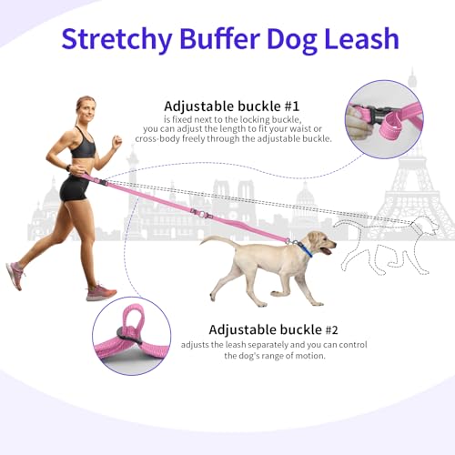 Hands Free Dog Leash by Kazazoo (Pink / M)